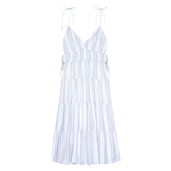 NWT Rails Size Medium Julia West Seaport Stripe Organic Cotton Midi Dress - Picture 2 of 12